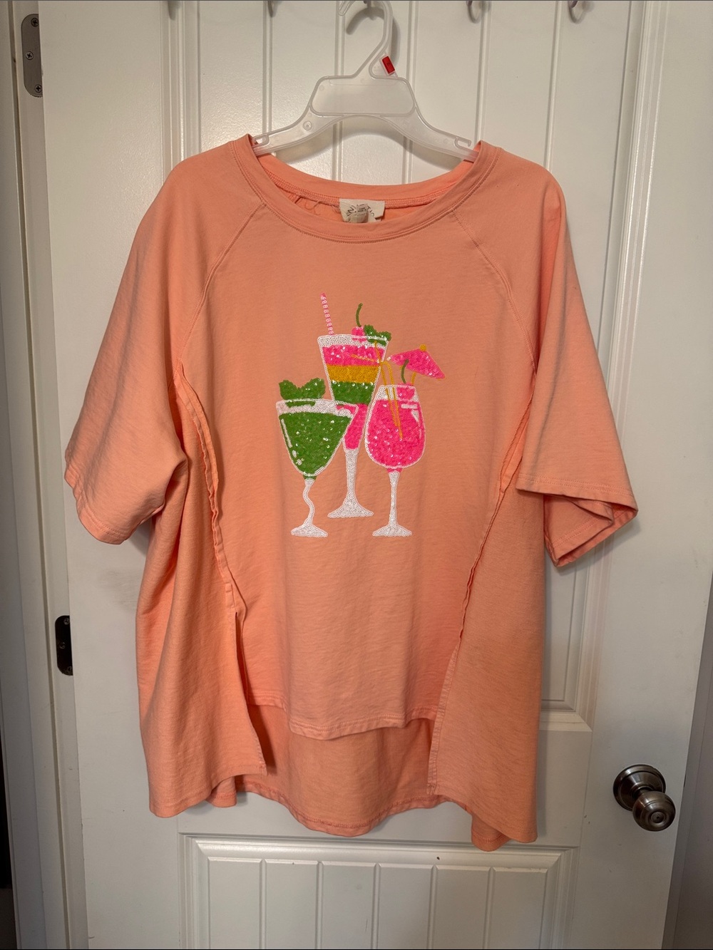 Fantastic Fawn Peach Cocktail Graphic Sweatshirt with Bright Accents